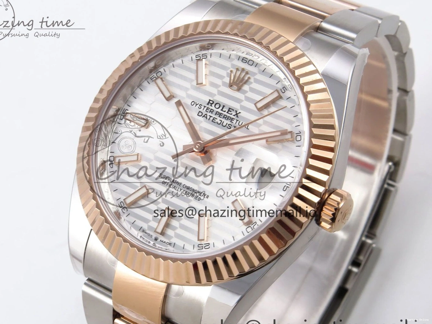 1231 DateJust 41 126331 ARF 1:1 Best Edition 904L Steel Silver Textured Dial on SS RG Oyster Bracelet SH3235（Gain Weight） TechFriendly 1097